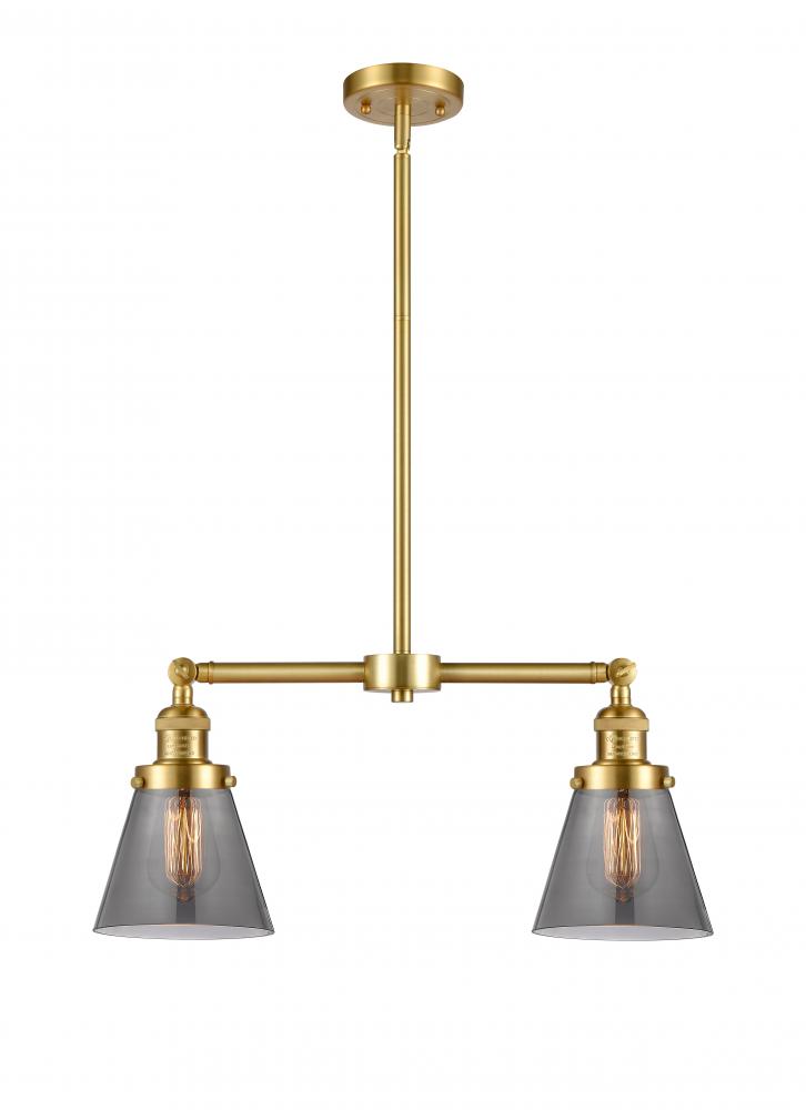 Cone - 2 Light - 21 inch - Satin Gold - Stem Hung - Adjustable Island Light
