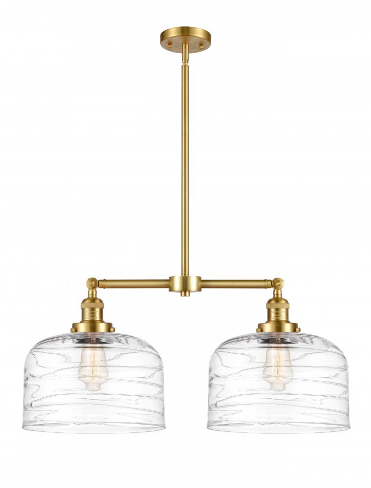 Bell - 2 Light - 21 inch - Satin Gold - Stem Hung - Adjustable Island Light