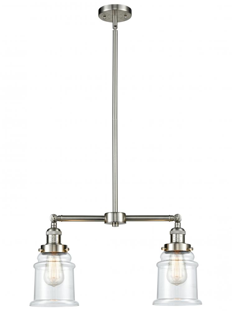 Canton - 2 Light - 21 inch - Brushed Satin Nickel - Stem Hung - Adjustable Island Light
