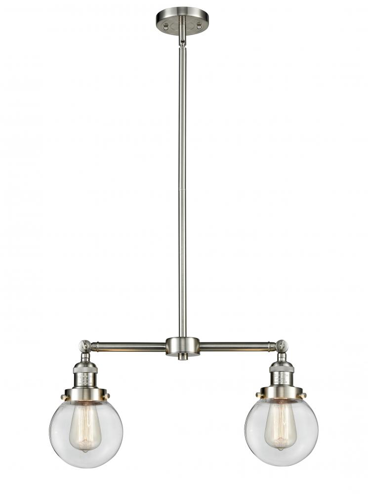 Beacon - 2 Light - 23 inch - Brushed Satin Nickel - Stem Hung - Adjustable Island Light