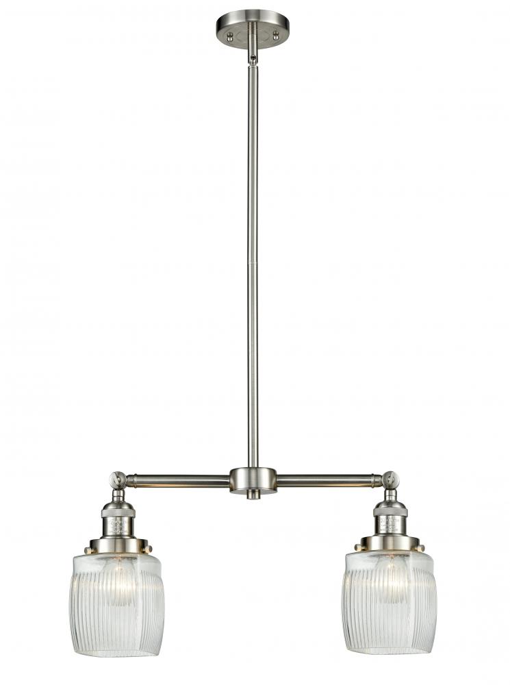 Colton - 2 Light - 22 inch - Brushed Satin Nickel - Stem Hung - Adjustable Island Light
