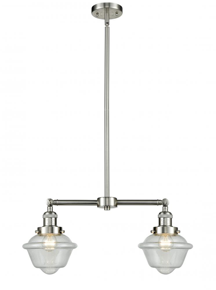 Oxford - 2 Light - 24 inch - Brushed Satin Nickel - Stem Hung - Island Light