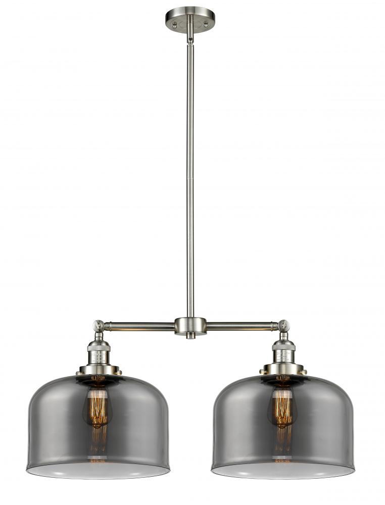 Bell - 2 Light - 21 inch - Brushed Satin Nickel - Stem Hung - Adjustable Island Light