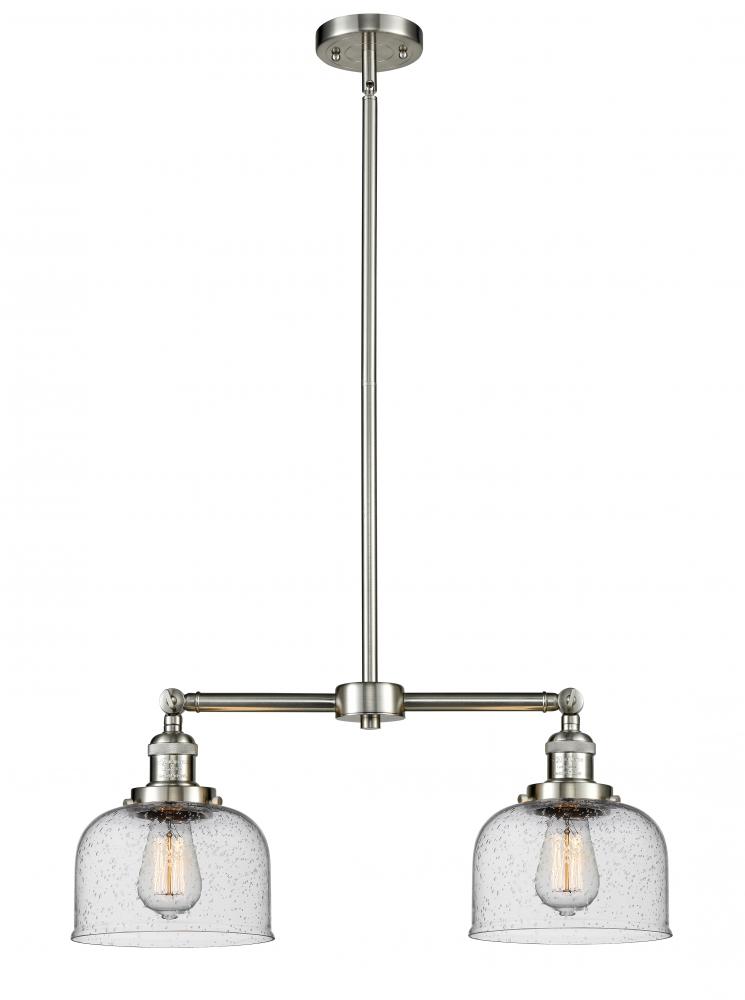 Bell - 2 Light - 21 inch - Brushed Satin Nickel - Stem Hung - Adjustable Island Light