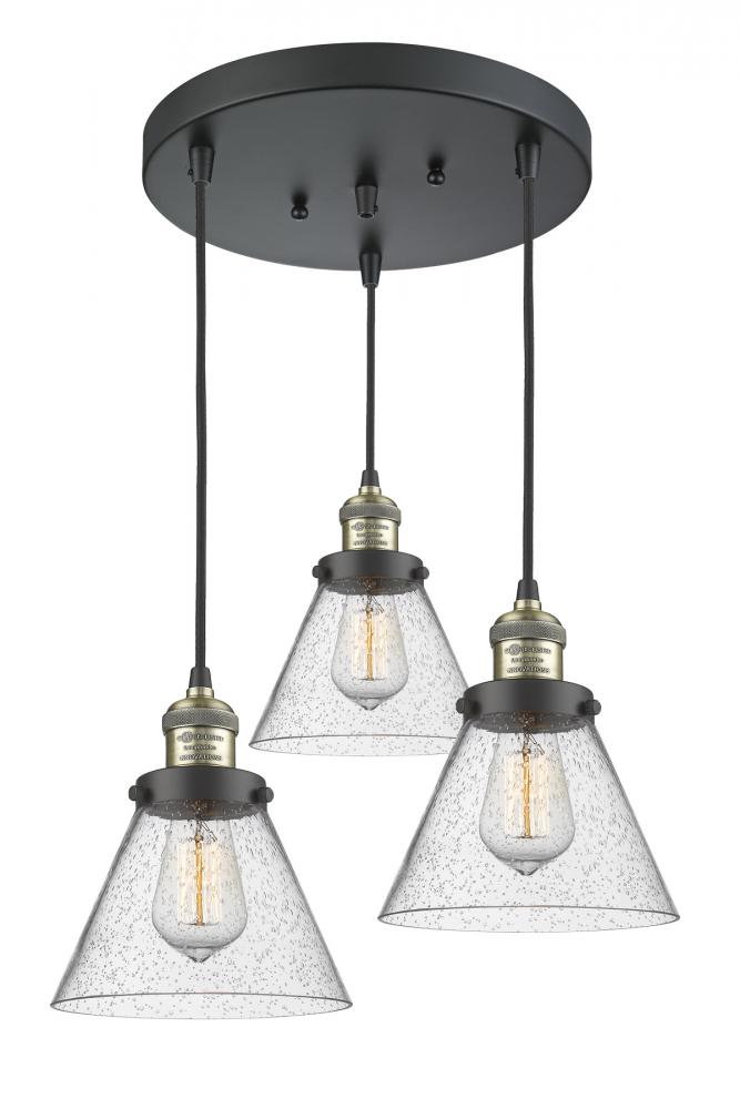 Large Cone 3 Light Multi-Pendant
