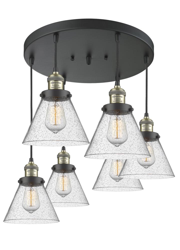 Large Cone 6 Light Multi-Pendant