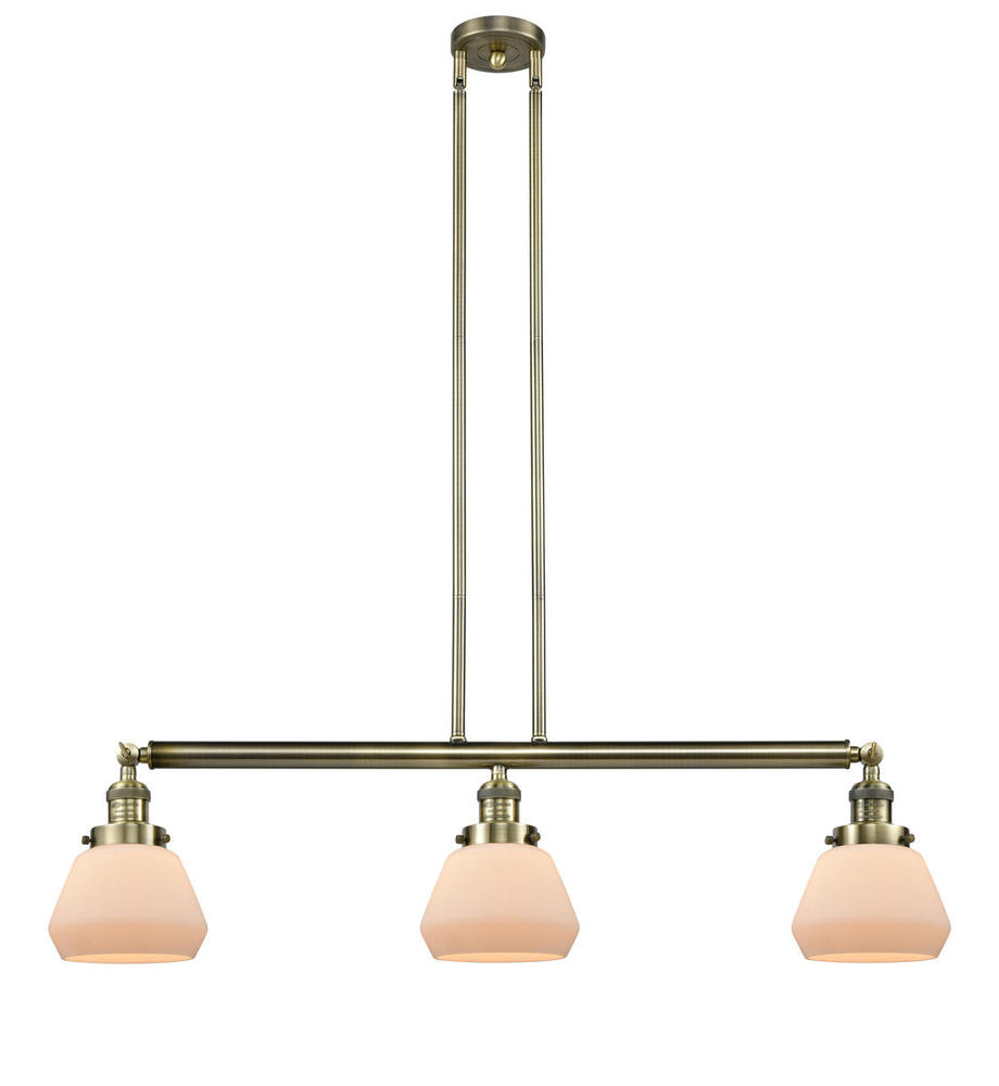 Fulton - 3 Light - 39 inch - Antique Brass - Stem Hung - Adjustable Island Light