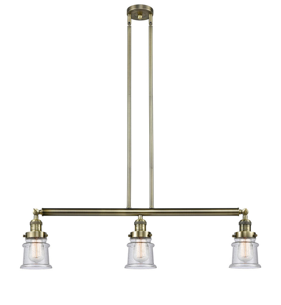 Canton - 3 Light - 39 inch - Antique Brass - Stem Hung - Adjustable Island Light