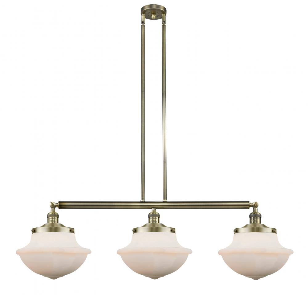 Oxford - 3 Light - 42 inch - Antique Brass - Stem Hung - Adjustable Island Light