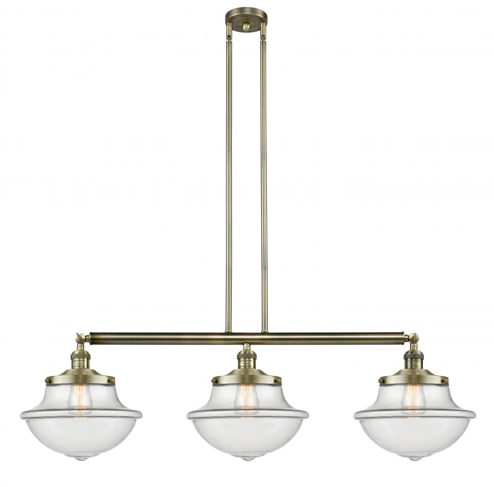 Oxford - 3 Light - 42 inch - Antique Brass - Stem Hung - Adjustable Island Light