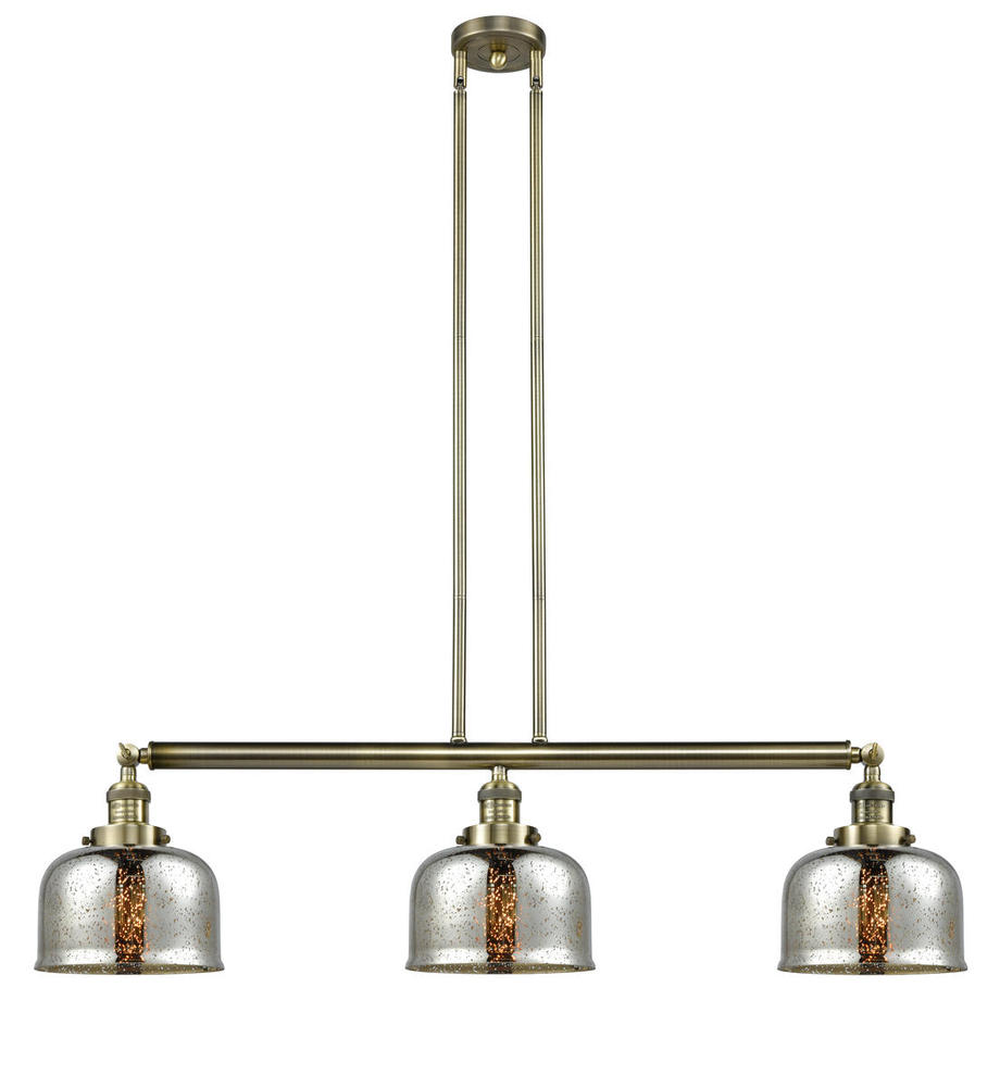 Bell - 3 Light - 41 inch - Antique Brass - Stem Hung - Adjustable Island Light
