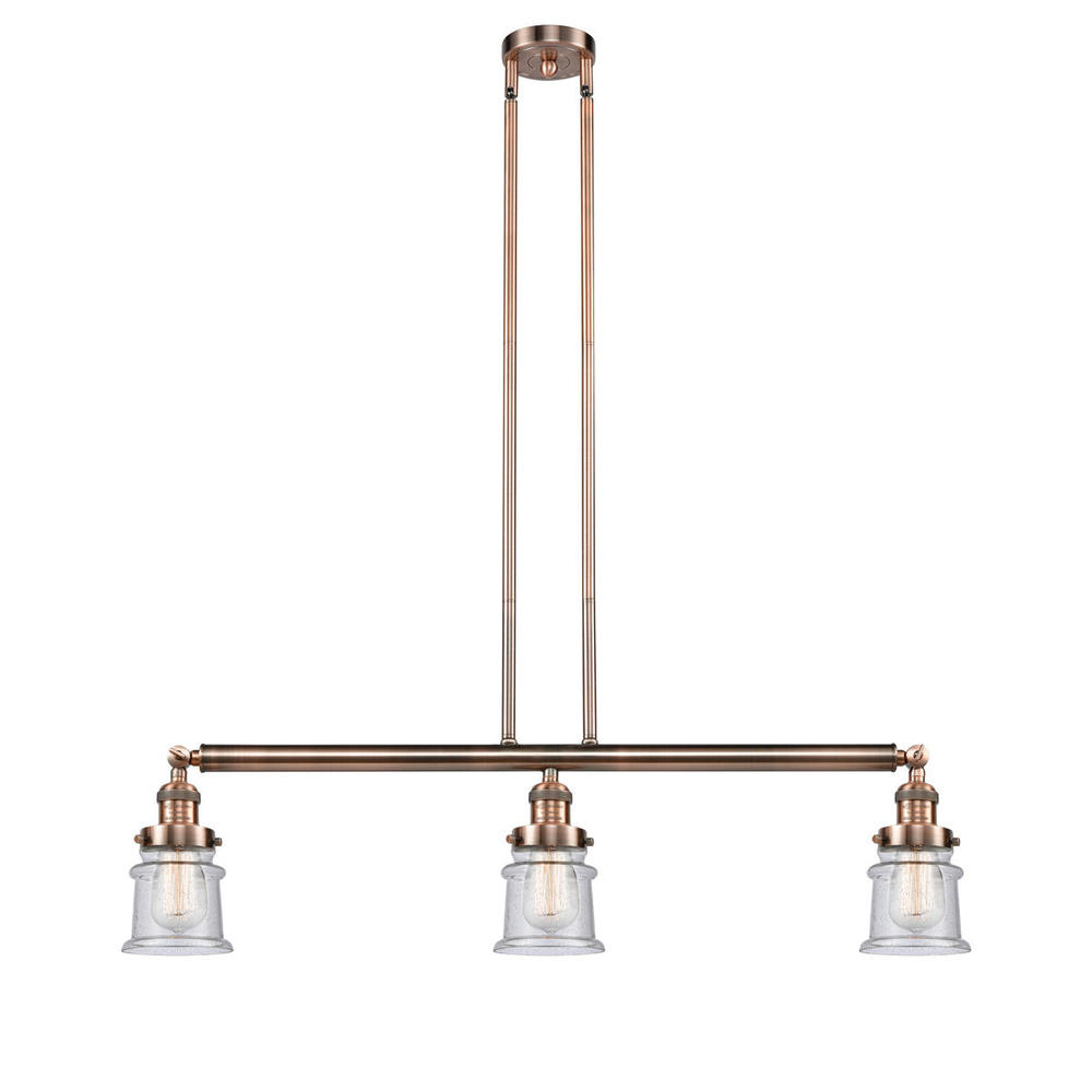 Canton - 3 Light - 39 inch - Antique Copper - Stem Hung - Adjustable Island Light