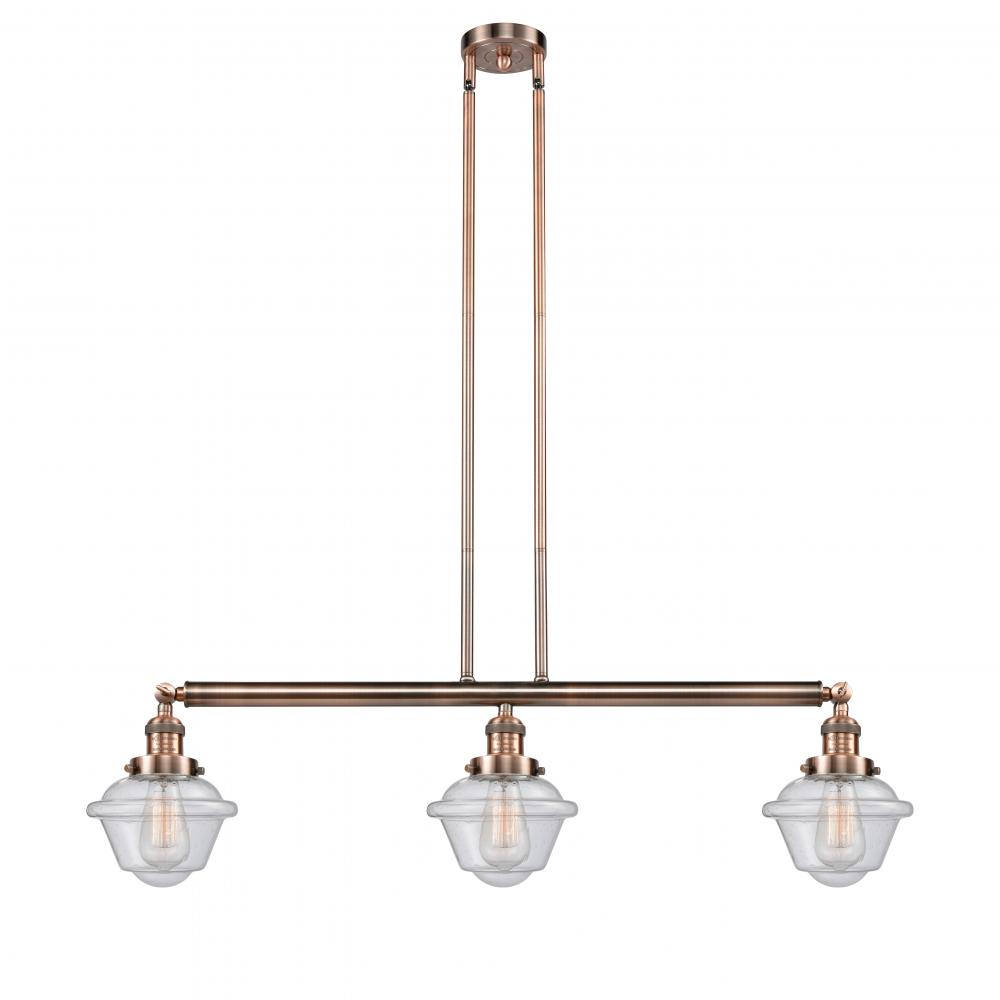 Oxford - 3 Light - 40 inch - Antique Copper - Stem Hung - Island Light