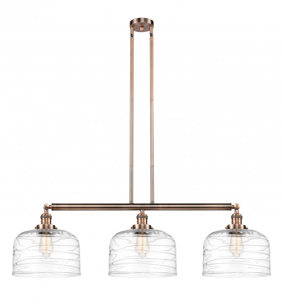 Bell - 3 Light - 42 inch - Antique Copper - Stem Hung - Adjustable Island Light