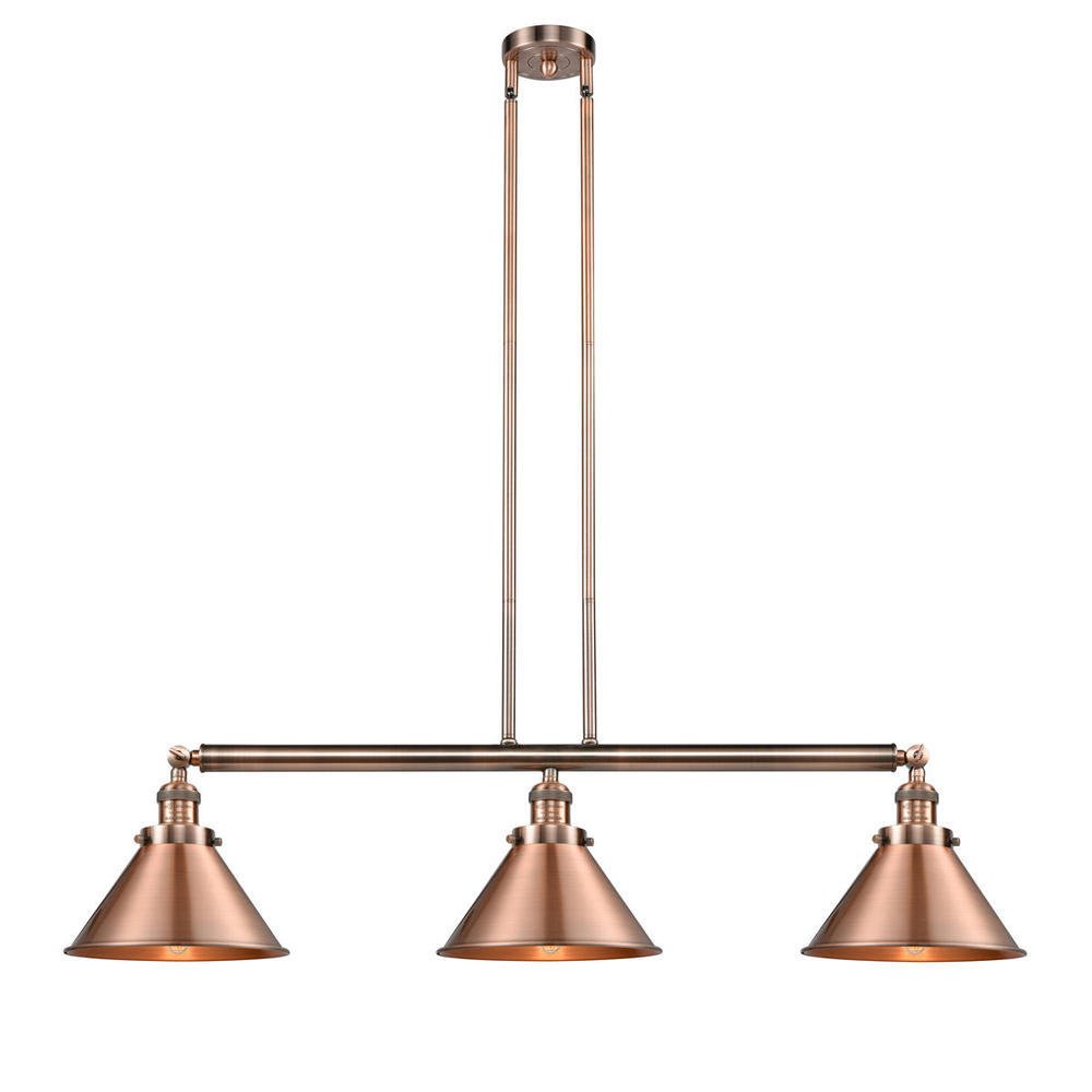 Briarcliff - 3 Light - 43 inch - Antique Copper - Stem Hung - Adjustable Island Light