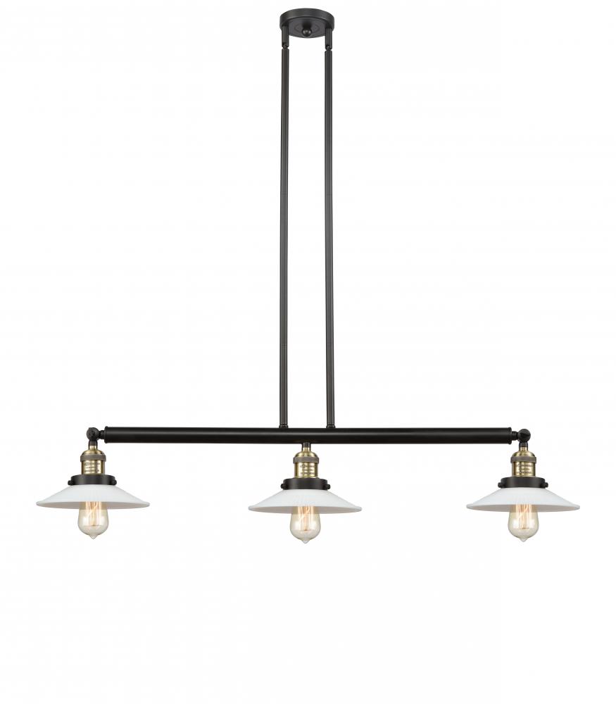 Halophane - 3 Light - 41 inch - Black Antique Brass - Stem Hung - Adjustable Island Light