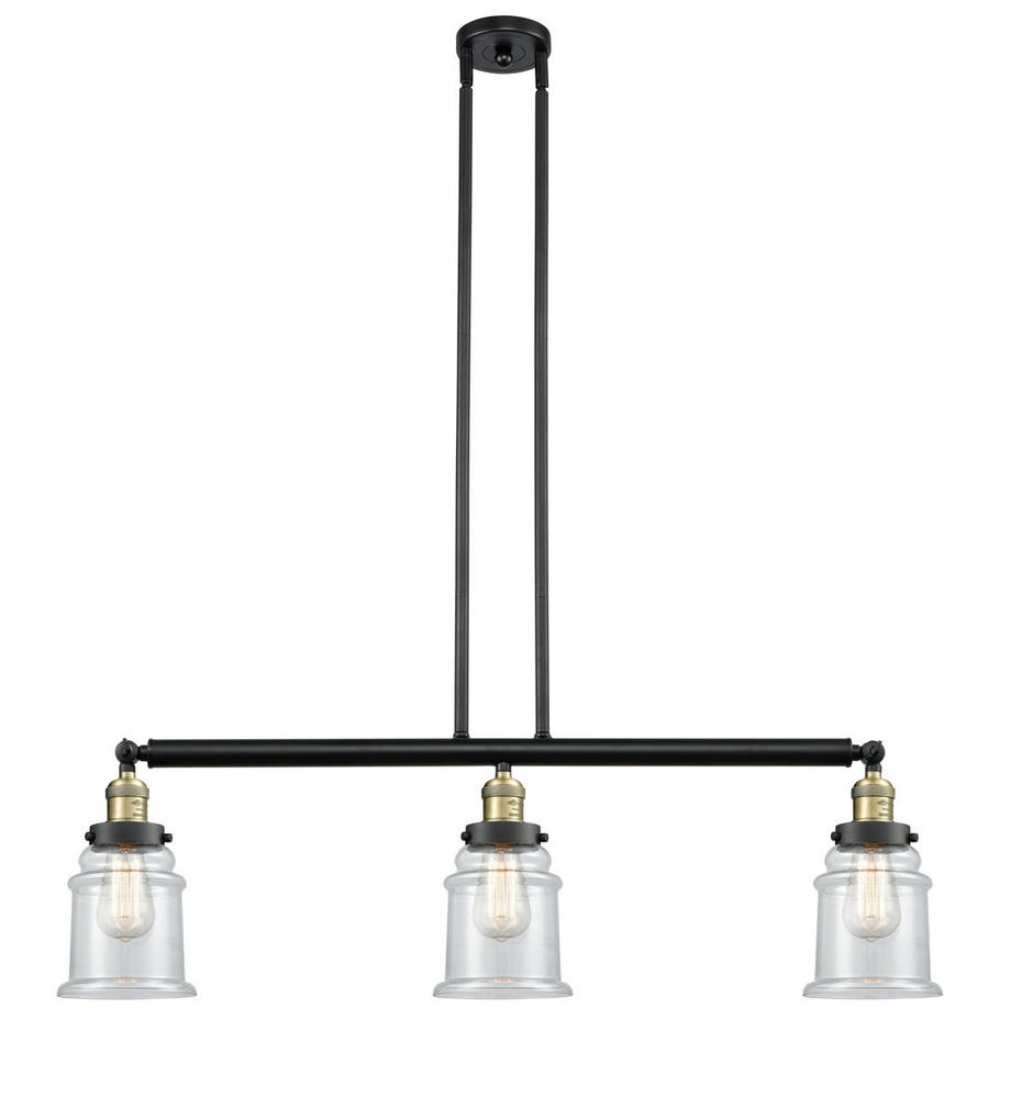 Canton - 3 Light - 39 inch - Black Antique Brass - Stem Hung - Adjustable Island Light