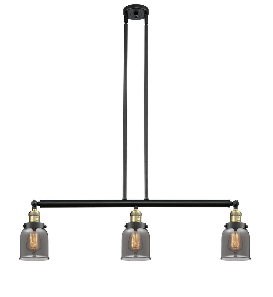 Bell - 3 Light - 38 inch - Black Antique Brass - Stem Hung - Adjustable Island Light
