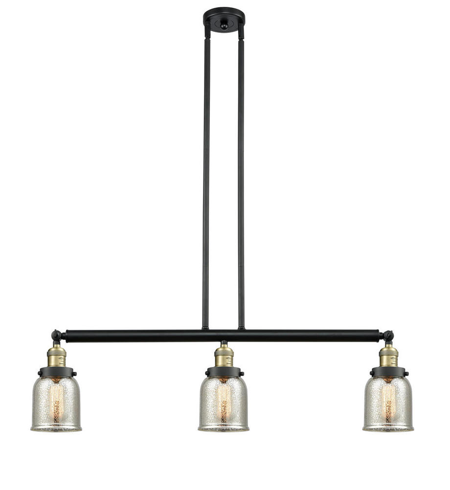 Bell - 3 Light - 38 inch - Black Antique Brass - Stem Hung - Adjustable Island Light