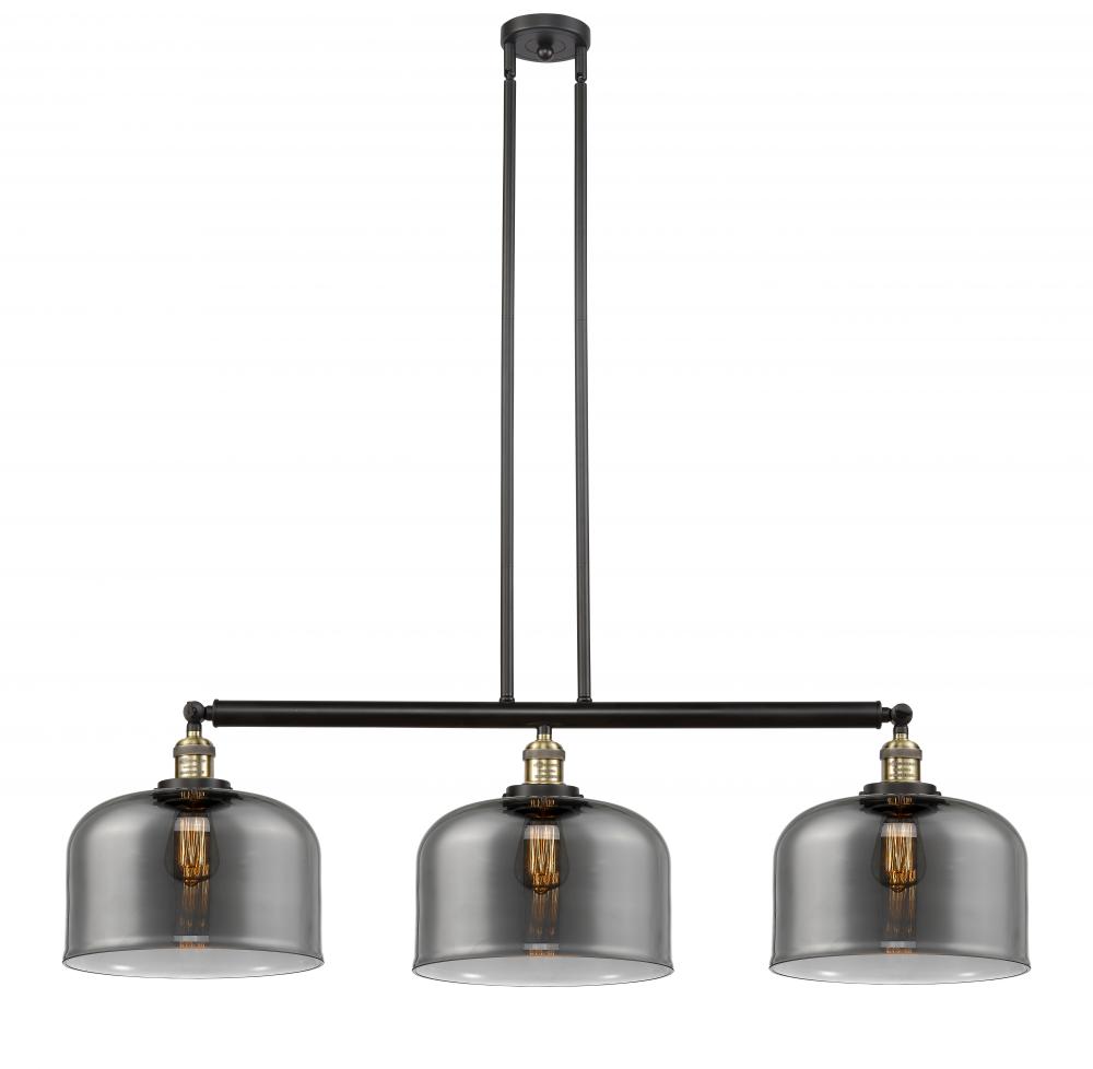 Bell - 3 Light - 42 inch - Black Antique Brass - Stem Hung - Adjustable Island Light