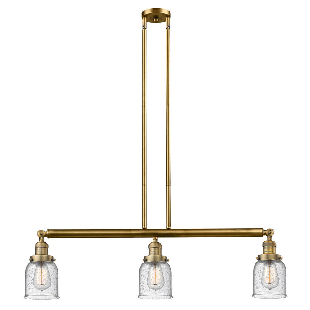 Bell - 3 Light - 38 inch - Brushed Brass - Stem Hung - Island Light