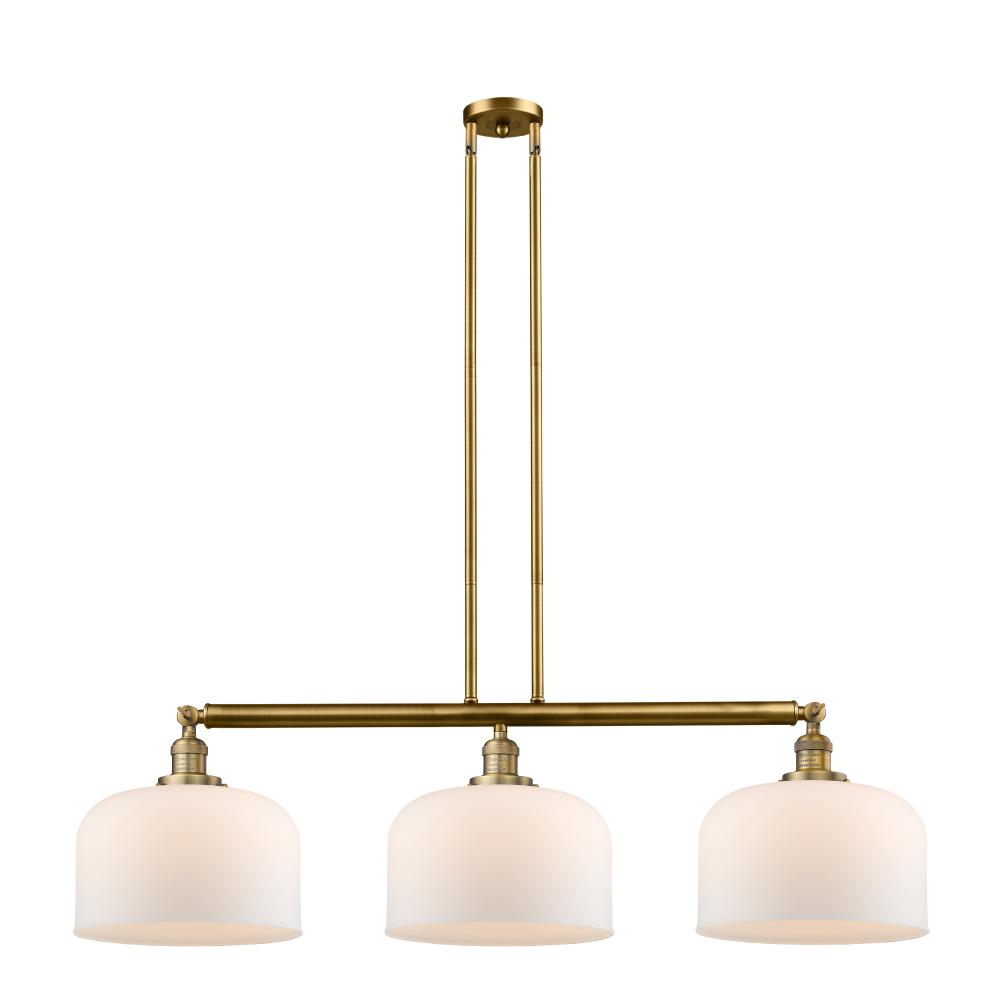 Bell - 3 Light - 42 inch - Brushed Brass - Stem Hung - Adjustable Island Light
