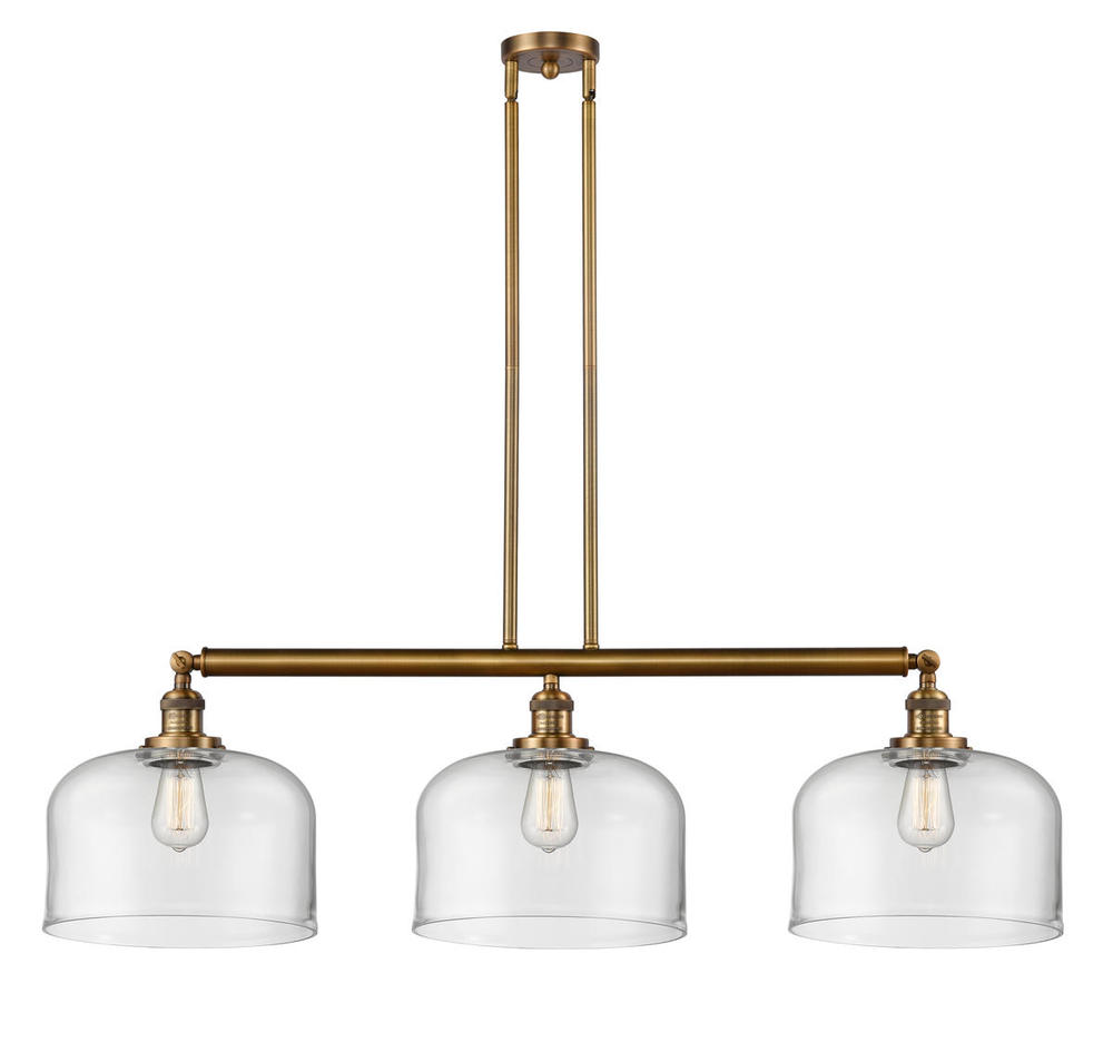 Bell - 3 Light - 42 inch - Brushed Brass - Stem Hung - Adjustable Island Light