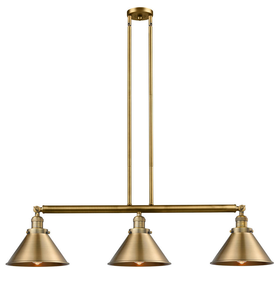 Briarcliff - 3 Light - 43 inch - Brushed Brass - Stem Hung - Adjustable Island Light