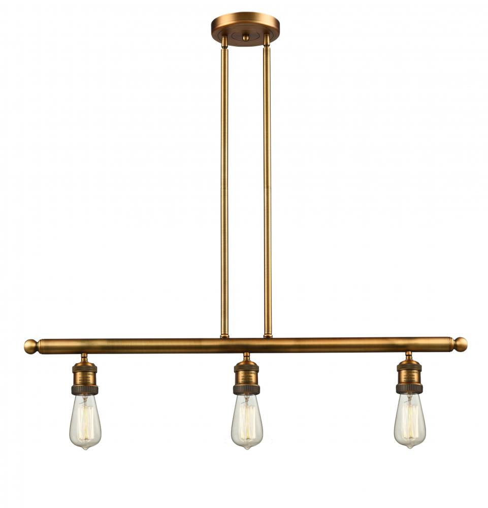 Bare Bulb - 3 Light - 38 inch - Brushed Brass - Stem Hung - Island Light