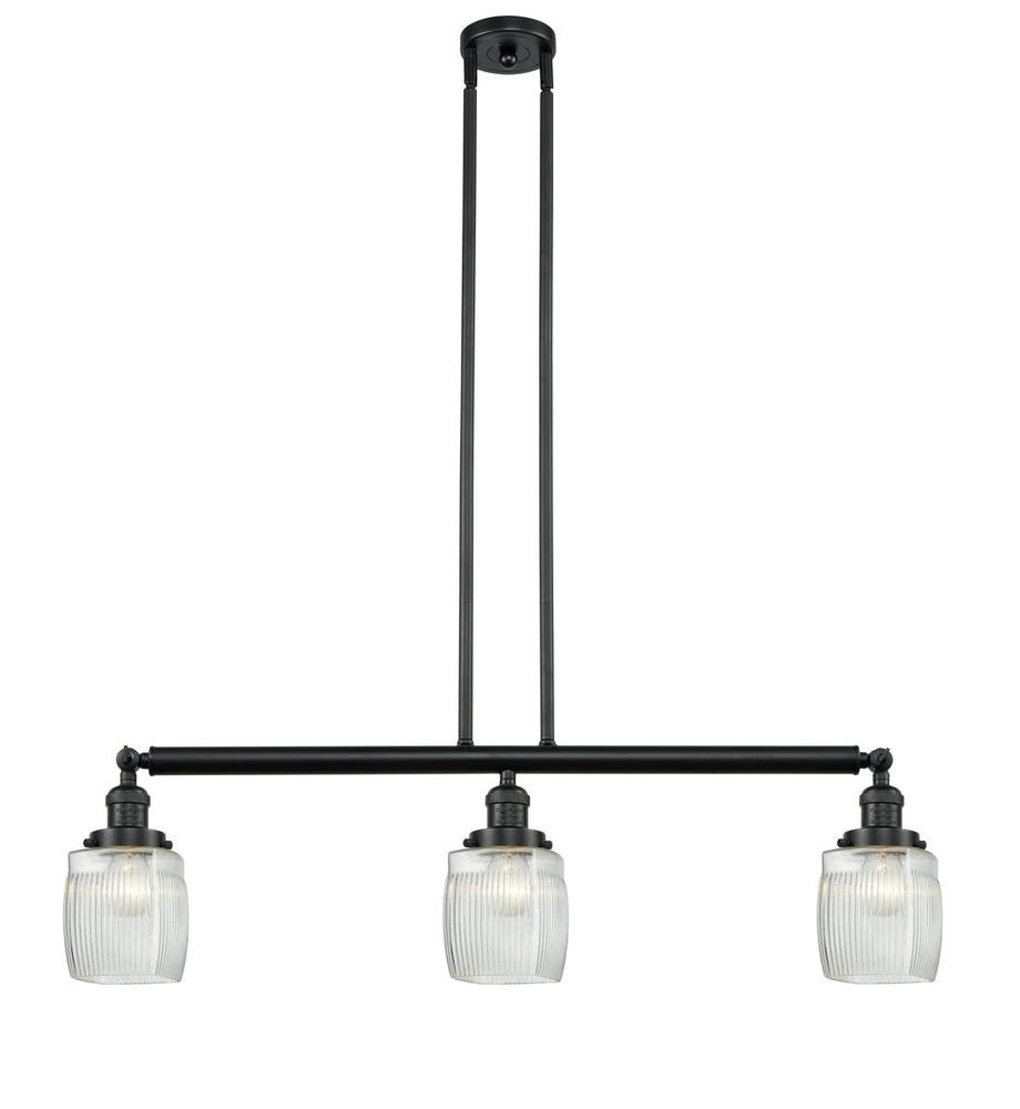 Colton - 3 Light - 38 inch - Matte Black - Stem Hung - Adjustable Island Light