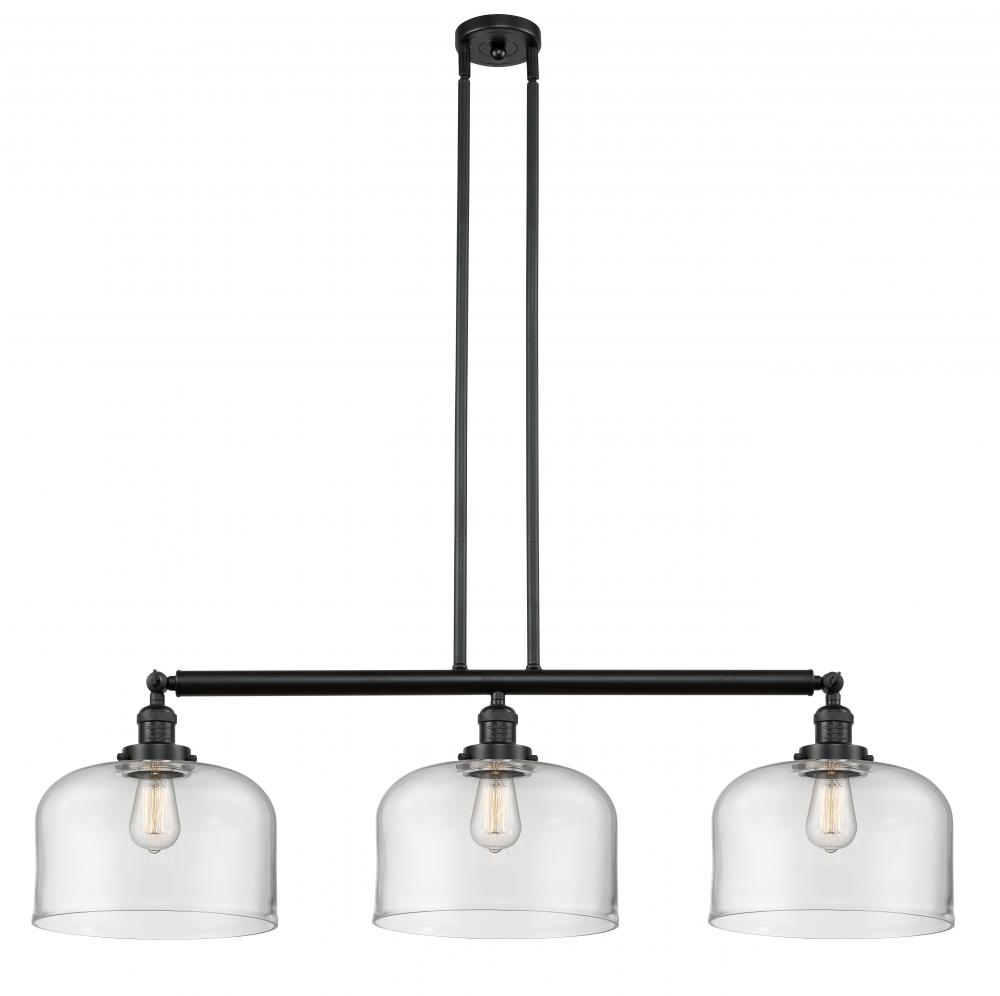 Bell - 3 Light - 42 inch - Matte Black - Stem Hung - Adjustable Island Light