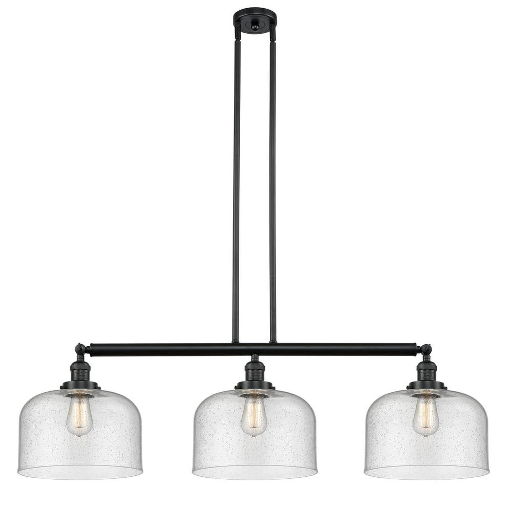 Bell - 3 Light - 42 inch - Matte Black - Stem Hung - Adjustable Island Light