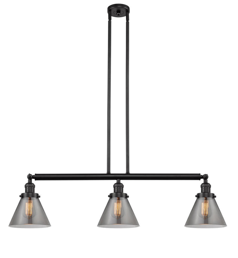 Cone - 3 Light - 40 inch - Oil Rubbed Bronze - Stem Hung - Adjustable Island Light