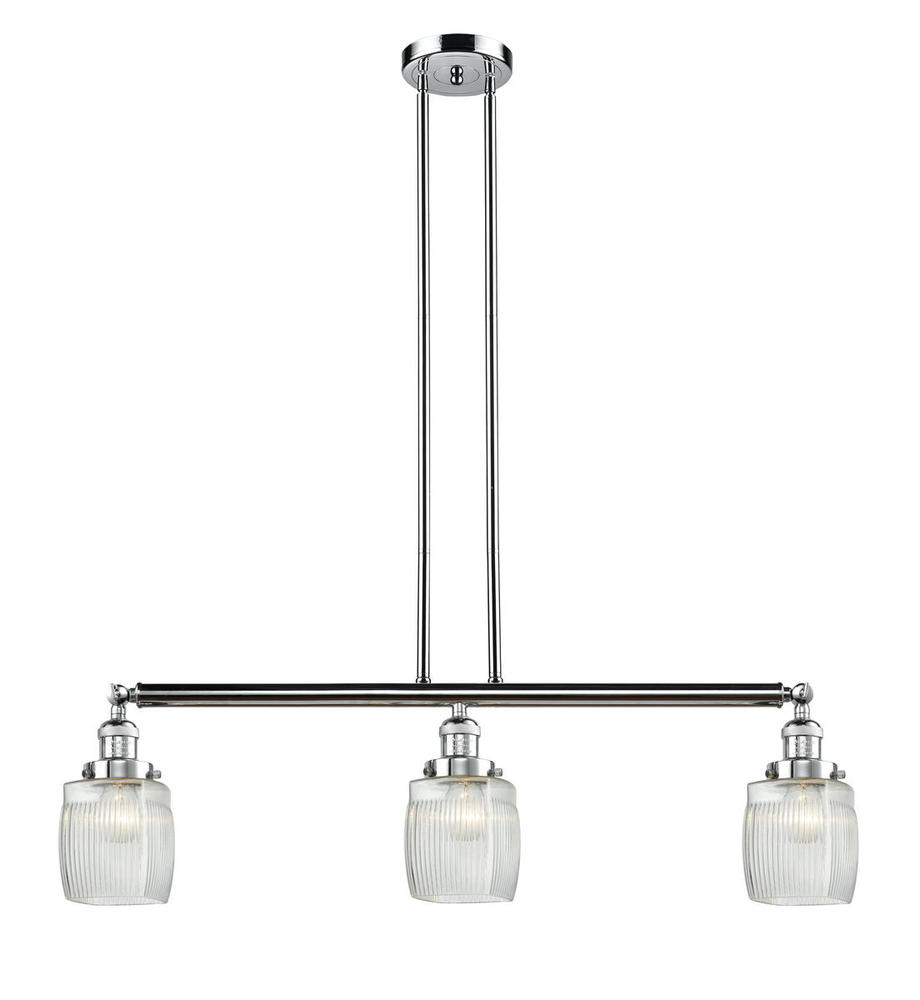 Colton - 3 Light - 38 inch - Polished Chrome - Stem Hung - Adjustable Island Light