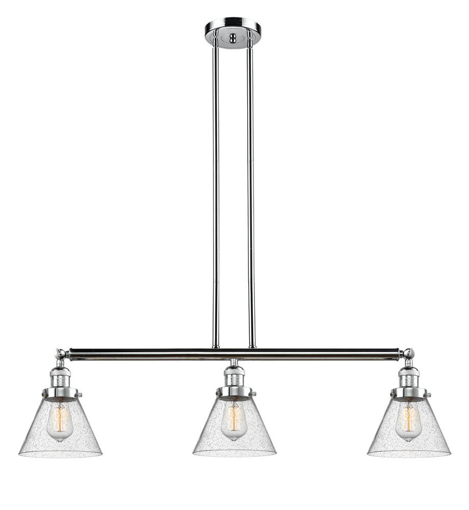 Cone - 3 Light - 40 inch - Polished Chrome - Stem Hung - Adjustable Island Light