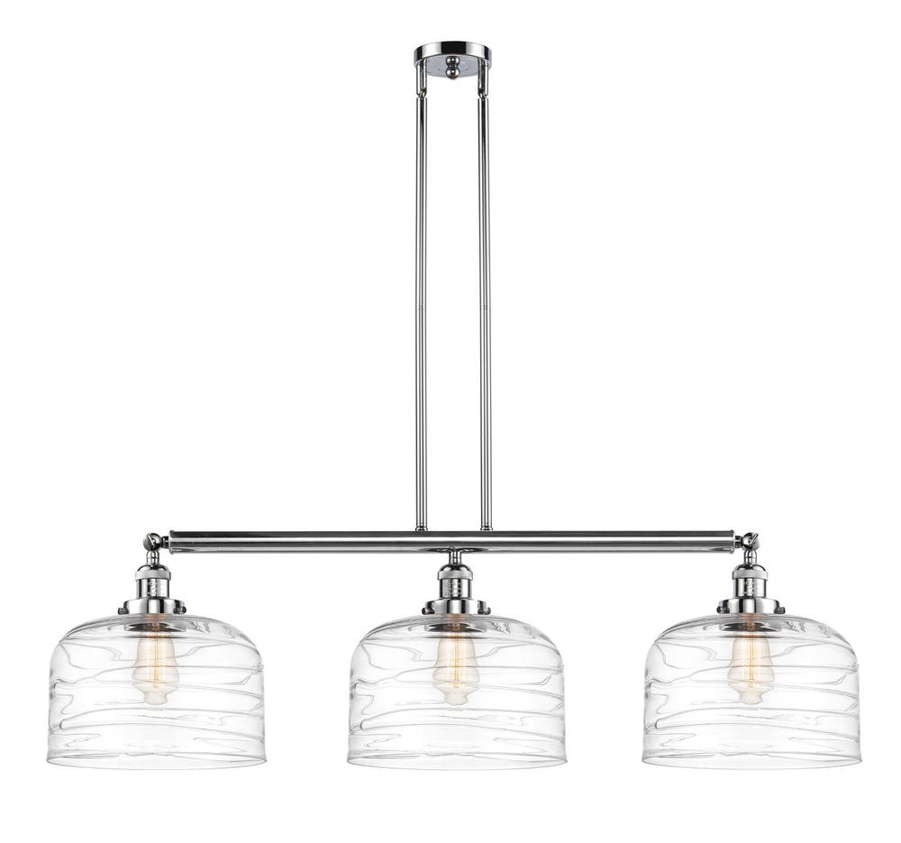 Bell - 3 Light - 42 inch - Polished Chrome - Stem Hung - Adjustable Island Light