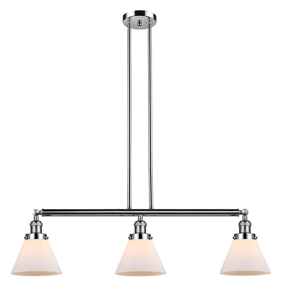 Cone - 3 Light - 40 inch - Polished Nickel - Stem Hung - Adjustable Island Light