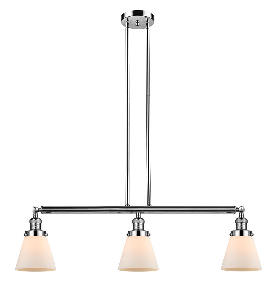 Cone - 3 Light - 39 inch - Polished Nickel - Stem Hung - Adjustable Island Light