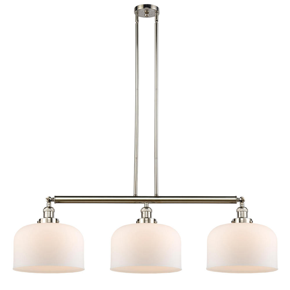 Bell - 3 Light - 42 inch - Polished Nickel - Stem Hung - Adjustable Island Light