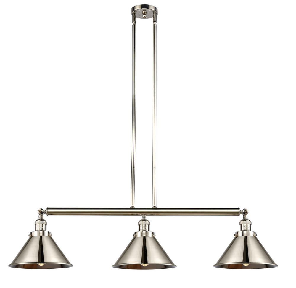Briarcliff - 3 Light - 43 inch - Polished Nickel - Stem Hung - Adjustable Island Light
