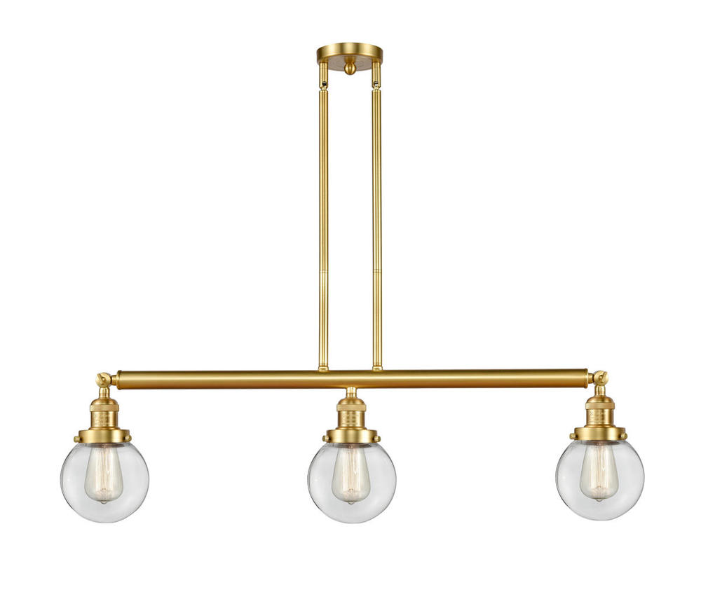 Beacon - 3 Light - 39 inch - Satin Gold - Stem Hung - Island Light