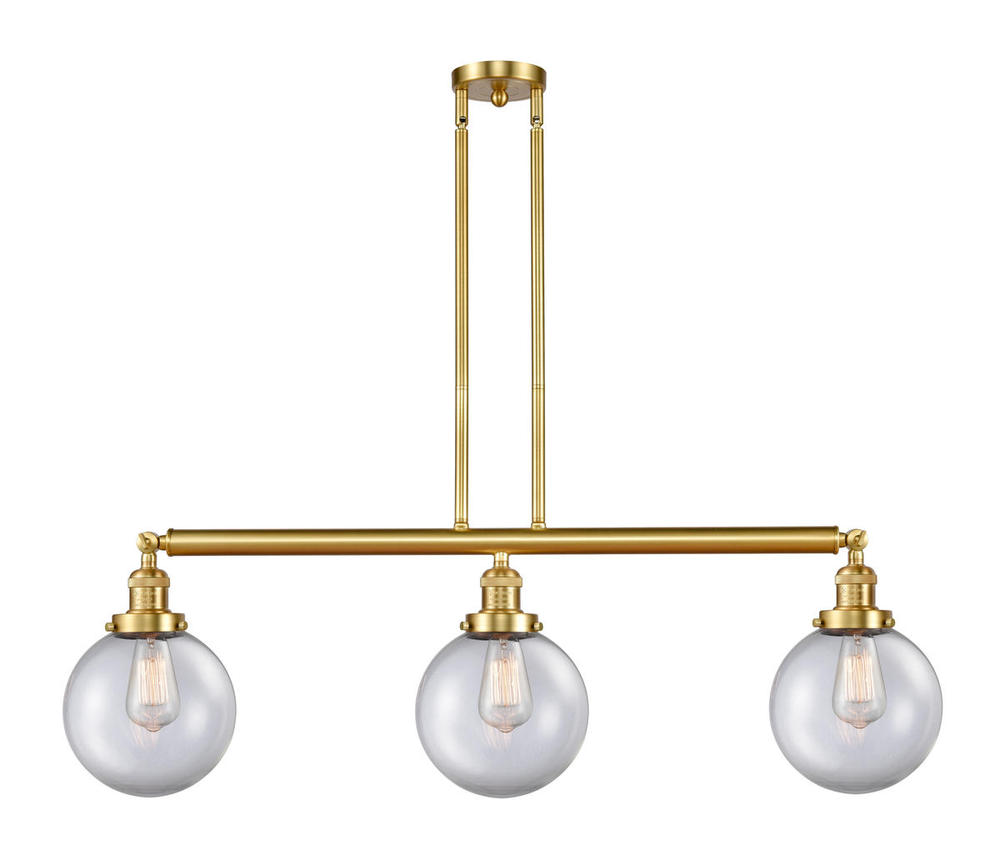 Beacon - 3 Light - 41 inch - Satin Gold - Stem Hung - Adjustable Island Light