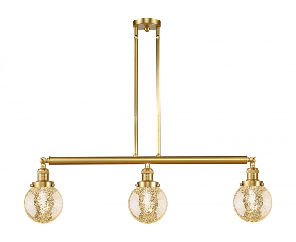 Beacon - 3 Light - 39 inch - Satin Gold - Stem Hung - Adjustable Island Light