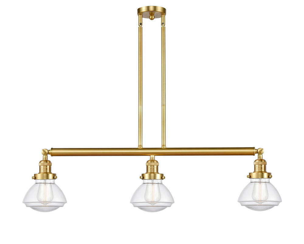 Olean - 3 Light - 39 inch - Satin Gold - Stem Hung - Island Light