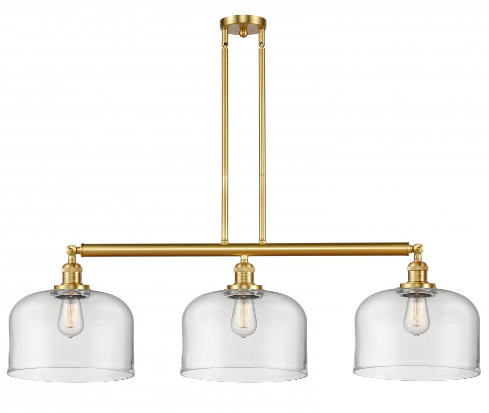 Bell - 3 Light - 42 inch - Satin Gold - Stem Hung - Adjustable Island Light