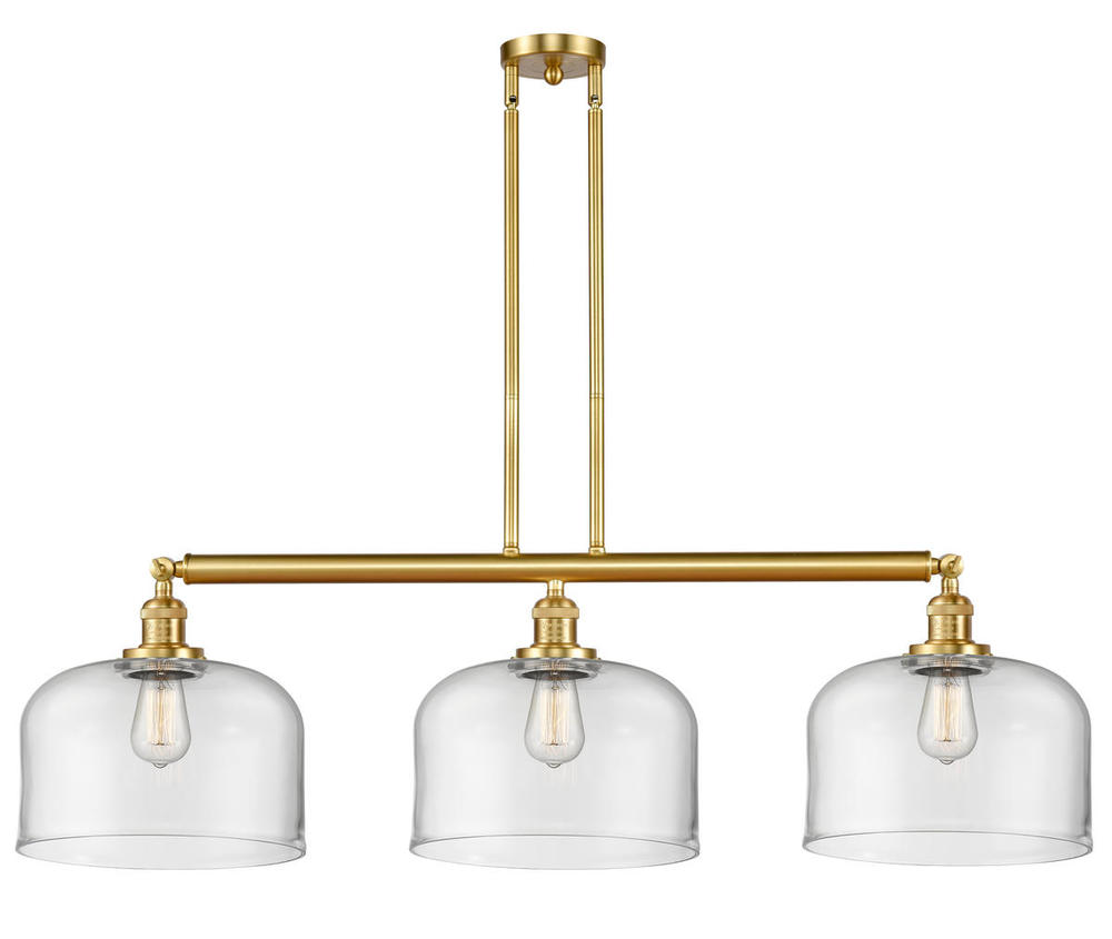 Bell - 3 Light - 42 inch - Satin Gold - Stem Hung - Adjustable Island Light