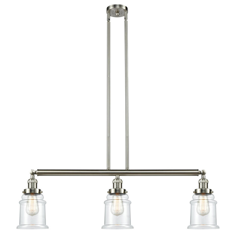 Canton - 3 Light - 39 inch - Brushed Satin Nickel - Stem Hung - Adjustable Island Light