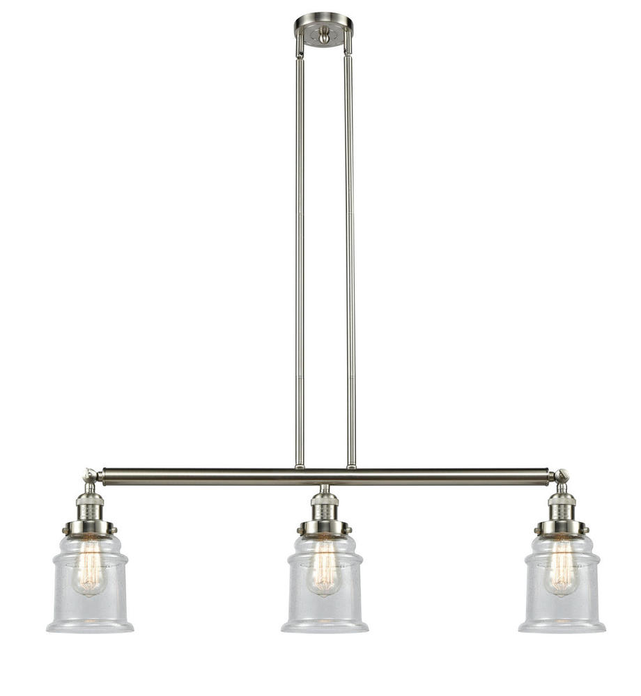 Canton - 3 Light - 39 inch - Brushed Satin Nickel - Stem Hung - Adjustable Island Light