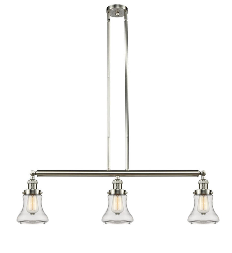 Bellmont - 3 Light - 39 inch - Brushed Satin Nickel - Stem Hung - Adjustable Island Light
