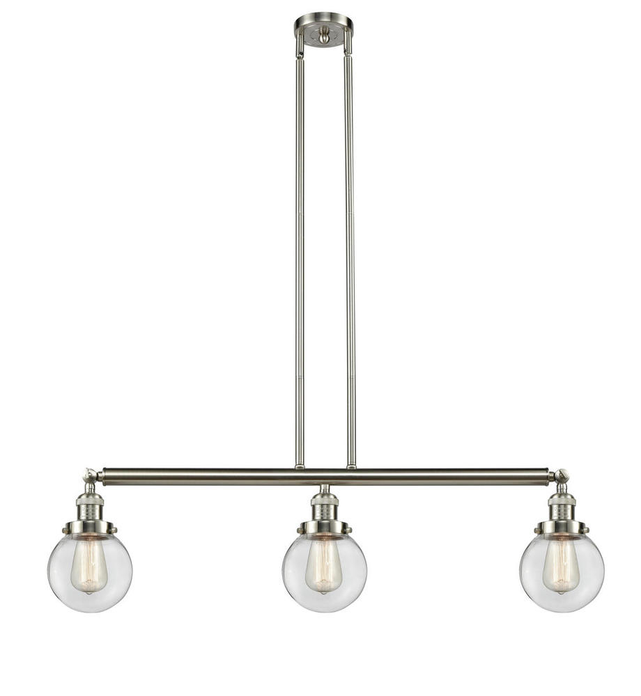 Beacon - 3 Light - 39 inch - Brushed Satin Nickel - Stem Hung - Island Light